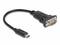 Przewód adapter USB-C do VGA: Czarny kabel z wtyczką USB-C po jednej stronie i złączem VGA po drugiej stronie.