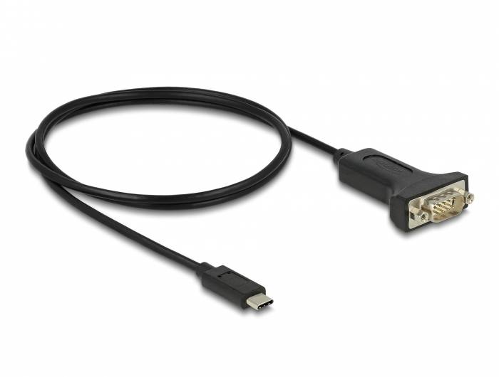 Kabel adapter z wtykiem USB-C na jednym końcu i złączem VGA na drugim końcu, przeznaczony do podłączania urządzeń.