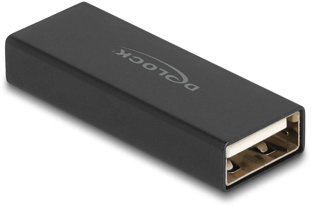 Czarny adapter wtykowy USB-C firmy Delock, przeznaczony do konwersji między złączami USB-C a USB-A.