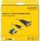 Adapter DELOCK USB 2.0 na RS-422/485 z 6-pinowym blokiem zaciskowym, przedstawiony na żółtym opakowaniu z ilustracją kabla i wtyczki.
