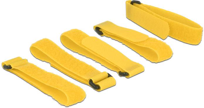 Delock Opaska kablowa na rzepy do wiązania (D x S) 300 mm x 20 mm żółty 5 szt.-0