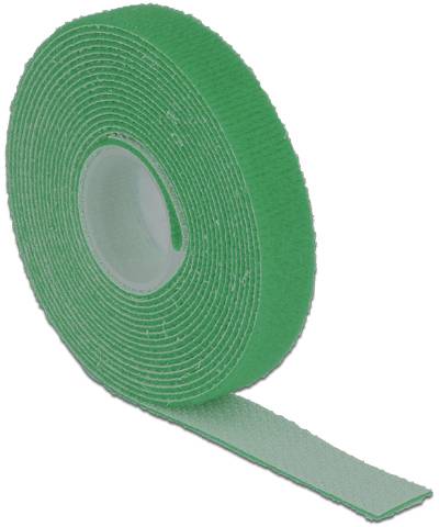 Delock 18726 Taśma rzepowa do wiązania element z pętelkami i haczykami (D x S) 3 m x 13 mm zielony 1 szt.