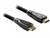 Dwa czarne kable HDMI ze złotymi wtyczkami, używane do przesyłania danych audio i wideo między urządzeniami.