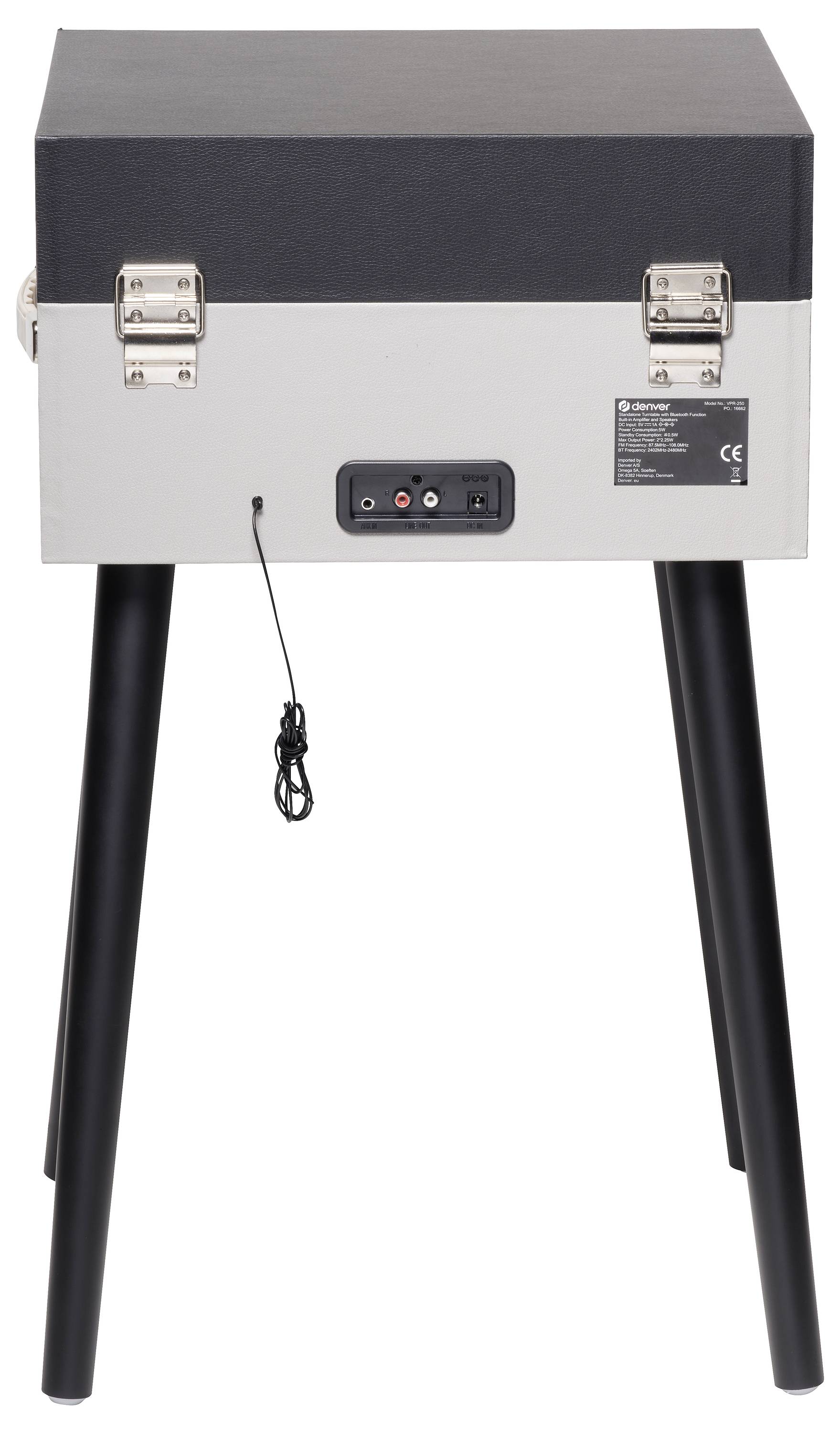 Програвач програвача Denver VPR-250 світло-сірий (матовий, сатиновий)