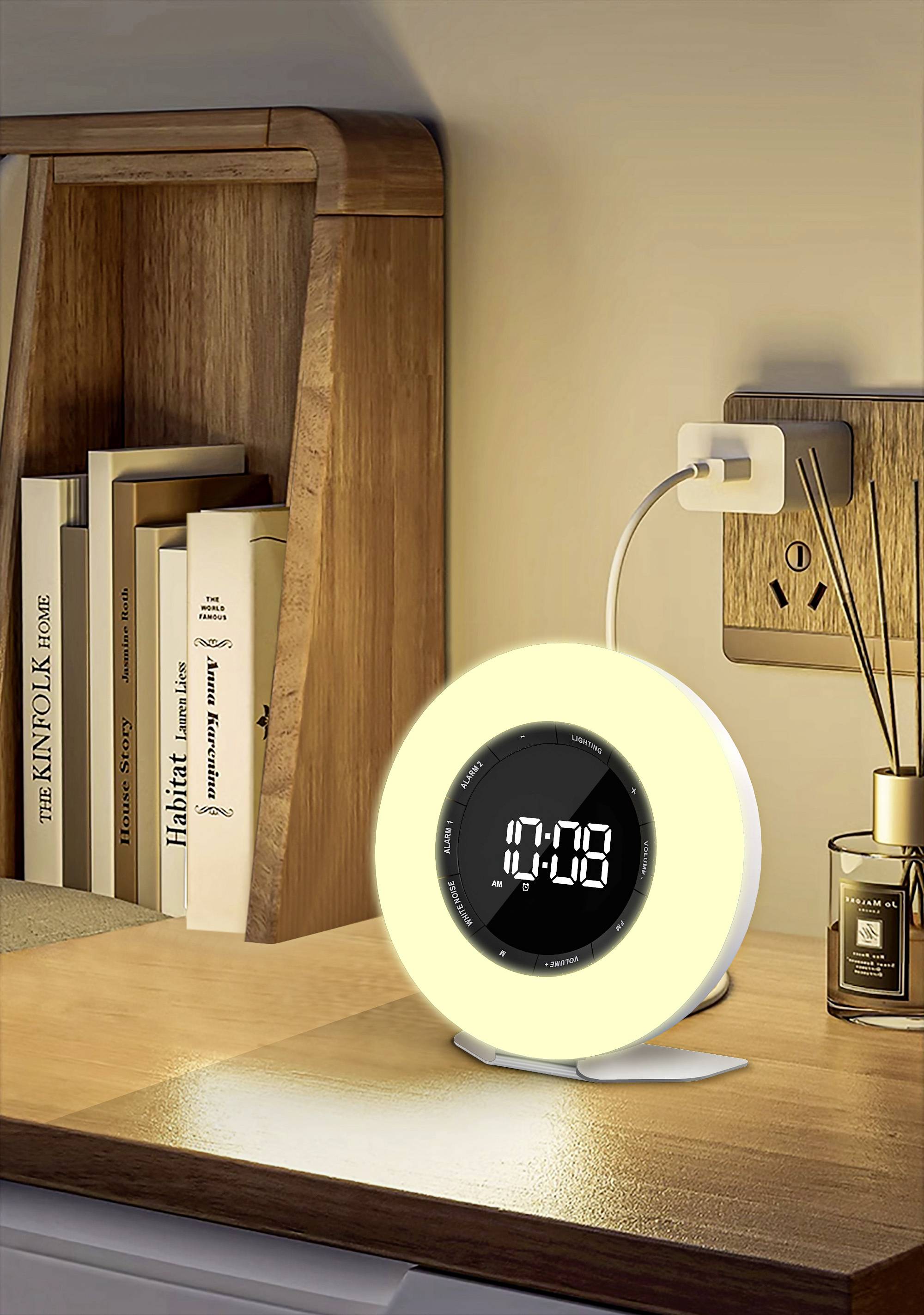 Кварцовий будильник Denver CRL-342 з білим підсвічуванням, кількість будильників: 2, 2 часові пояси