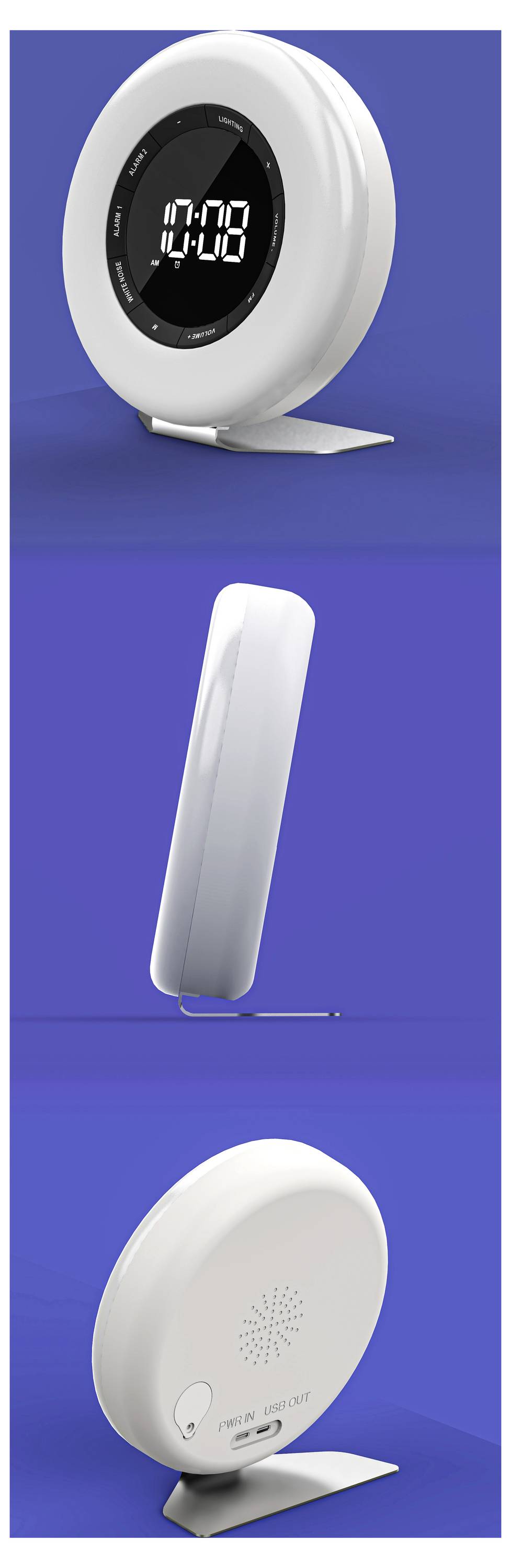 Кварцовий будильник Denver CRL-342 з білим підсвічуванням, кількість будильників: 2, 2 часові пояси