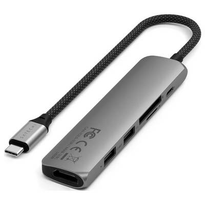 Adapter USB-C z wieloma portami: HDMI, USB-A, czytnik kart SD oraz Ethernet dla rozszerzonej łączności.