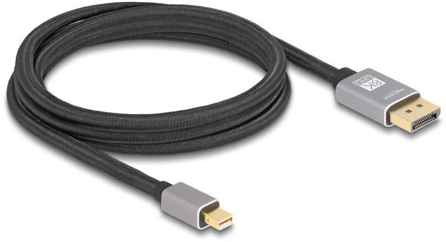 Kabel HDMI o plecionej strukturze z dwoma wtyczkami, przeznaczone do podłączania urządzeń do przesyłania sygnału audio i wideo.