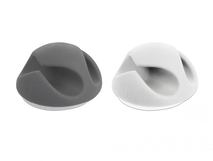 Delock Clips trzymający kabel termoplast biały, szary (S x W) 29 mm x 15 mm 1 zest. 18295-1