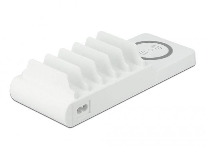 Delock 41450 Ładowarka USB USB-C, USB-A Power Delivery, Bezprzewodowe ładowanie Qi biały gniazdo, dom Zabezpieczenie prz-3
