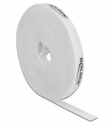 Delock 18388 Taśma rzepowa do wiązania (D x S) 10 m x 15 mm biały 1 szt.