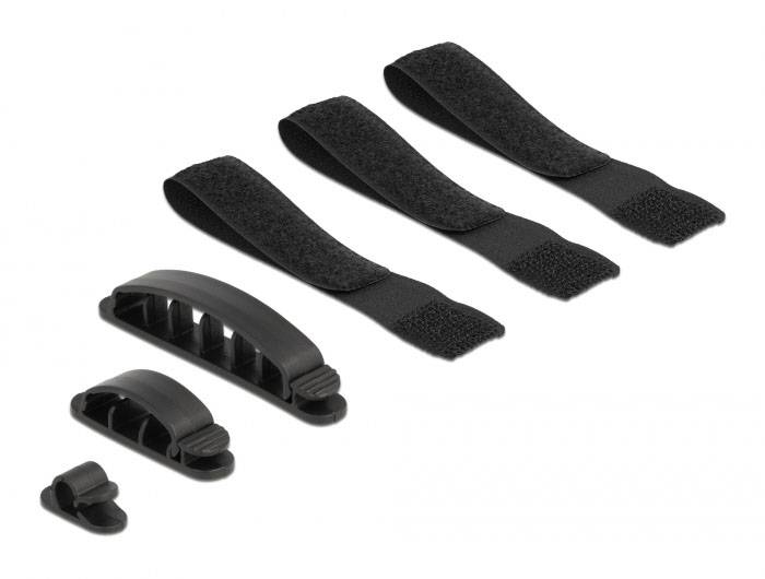 Delock Clips trzymający kabel czarny 6 szt. 18393-1