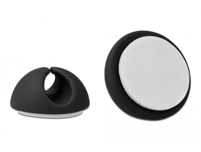 Delock Clips trzymający kabel termoplast czarny (S x W) 29 mm x 15 mm 6 szt. 18342-2