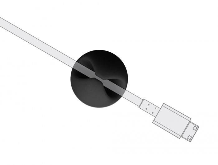 Delock Clips trzymający kabel termoplast czarny (S x W) 29 mm x 15 mm 6 szt. 18342-5