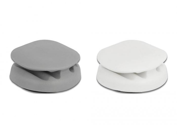 Delock Clips trzymający kabel termoplast szary, biały 1 zest. 18338-1