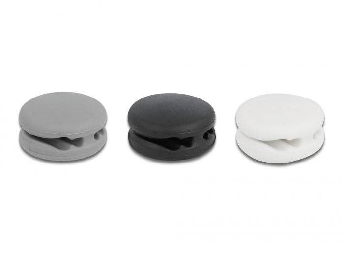 Delock Clips trzymający kabel termoplast czarny, szary, biały 1 zest. 18339-1