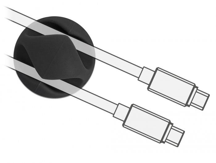 Delock Clips trzymający kabel termoplast czarny (S x W) 29 mm x 15 mm 6 szt. 18344-2