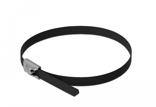 Delock 18810 Opaski kablowe ze stali nierdzewnej czarny 10 szt.-1