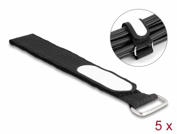 Delock Opaska kablowa na rzepy (D x S) 25 mm x 25 mm czarny 5 szt.-1