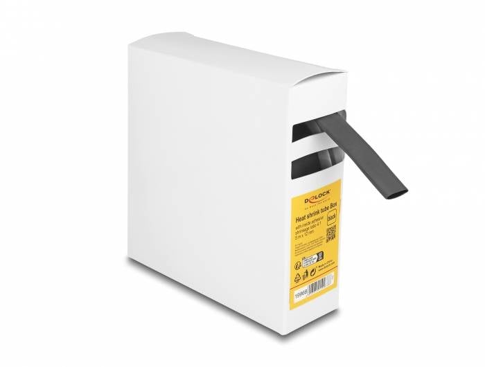 Термоусадочна трубка Delock 19968 чорна 12 мм Коефіцієнт усадки: 4:1 1 шт.