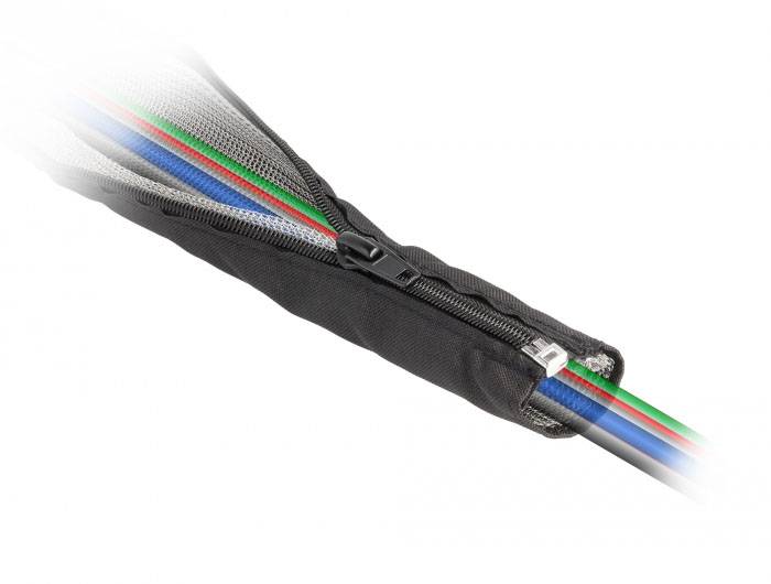 Delock 20845 20845 Wąż zbrojony czarny poliester 1 m 16 mm (max) 1 szt.-0