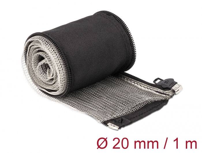 Delock 20846 20846 Wąż zbrojony czarny miedź, poliester 1 m 20 mm (max) 1 szt.-2