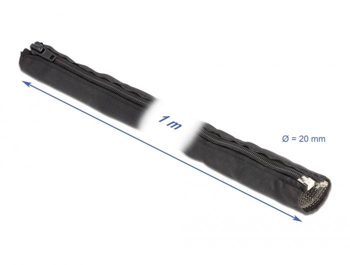 Delock 20846 20846 Wąż zbrojony czarny miedź, poliester 1 m 20 mm (max) 1 szt.-3