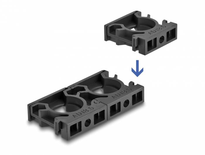 Delock Uchwyt węża kablowego Z przyłączem śrubowym tworzywo sztuczne czarny (Ø x W) 28.5 mm x 16 mm 4 szt. sztuka-4