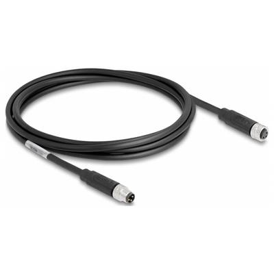 Czarny przemysłowy kabel połączeniowy z wtyczkami na obu końcach, przeznaczony do zastosowań technicznych i podłączeń maszyn.