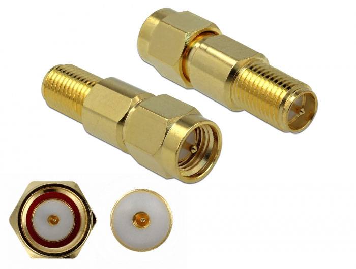 Adapter SMA Delock 89991 złącze męskie SMA - złącze żeńskie RPSMA 1 szt.-0