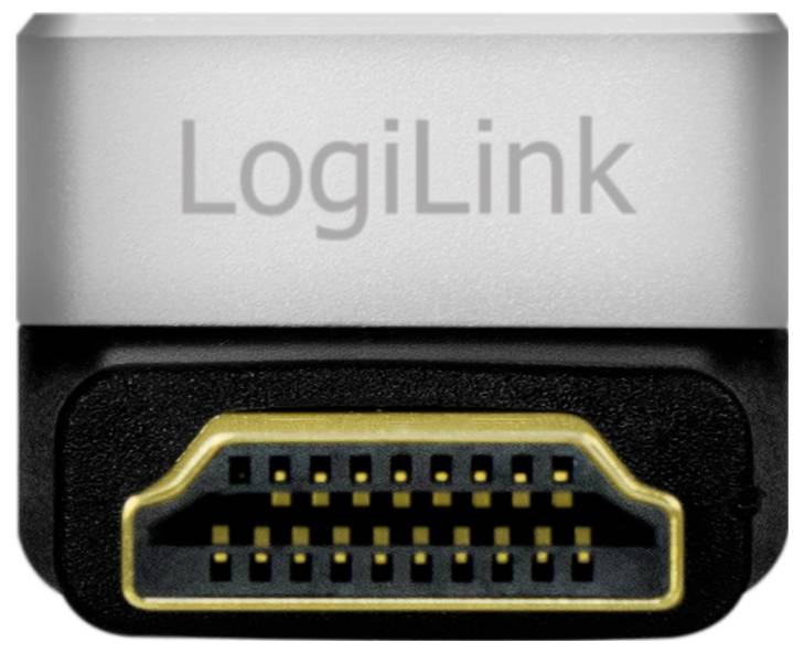Adapter z wyjściem HDMI, nazwa marki 'LogiLink', widoczny na górnej powierzchni.