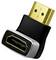 Adapter HDMI ze złoconymi stykami i czarną obudową, służący do łączenia kabli HDMI o różnych złączach.