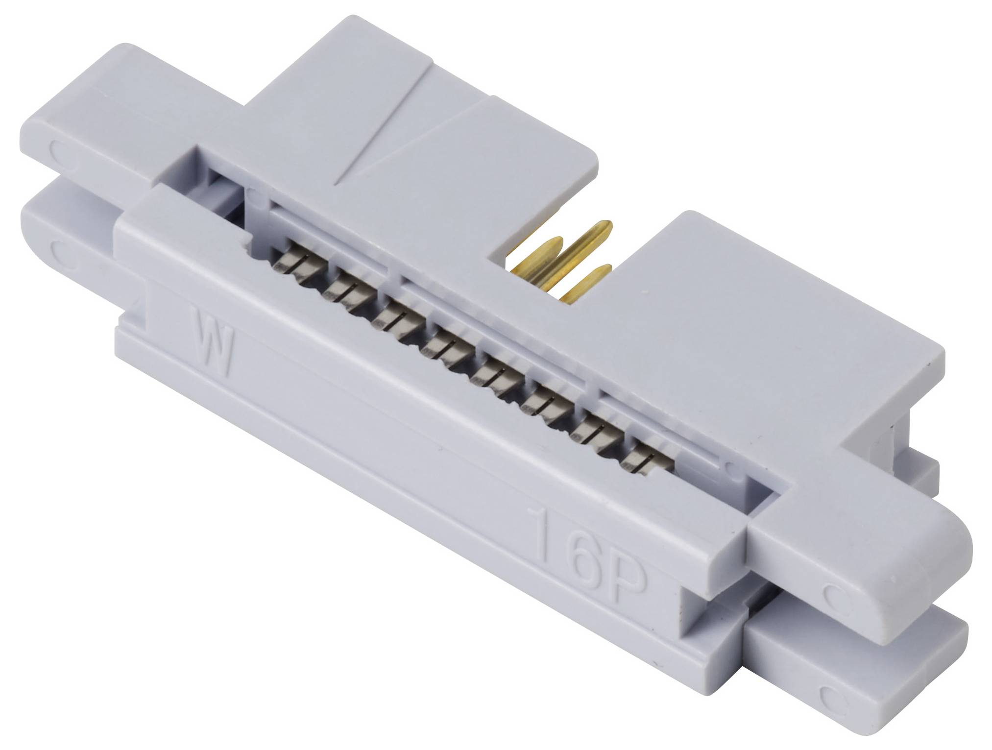 TRU COMPONENTS TC-13537808 Złącze męskie z kołnierzem montażowym Wymiary siatki: 2.54 mm Ilość pinów: 16 Ilość rzędów: 2-1