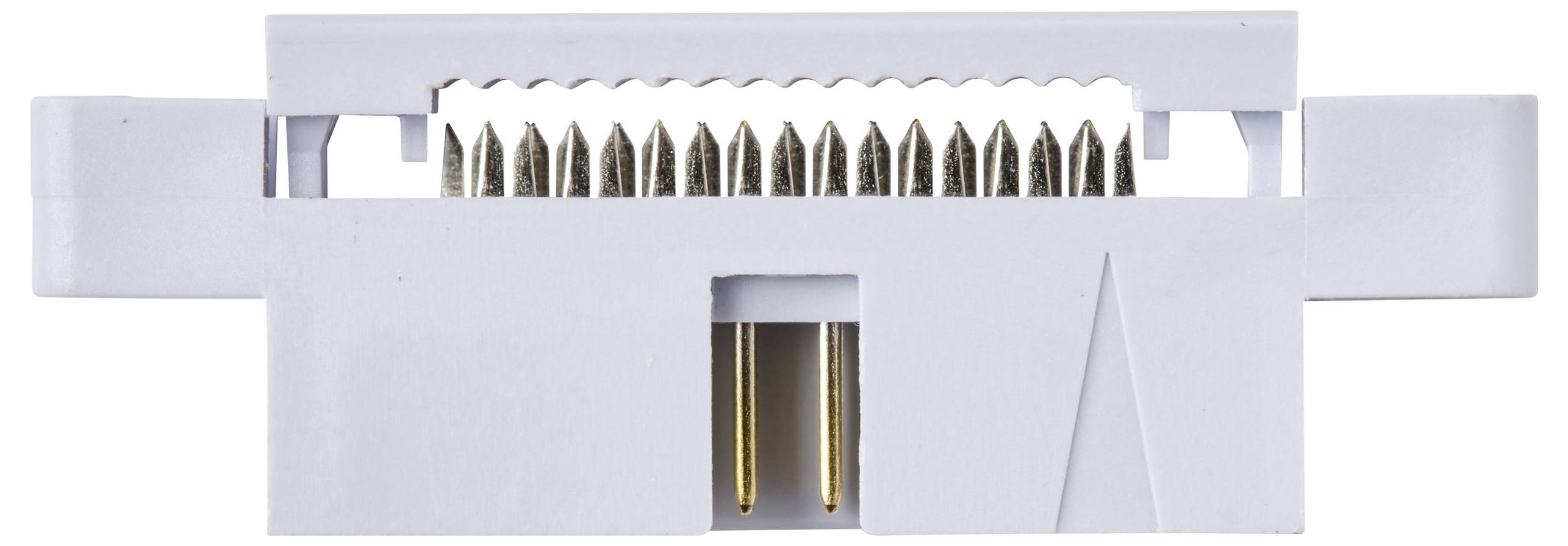 TRU COMPONENTS TC-13537808 Złącze męskie z kołnierzem montażowym Wymiary siatki: 2.54 mm Ilość pinów: 16 Ilość rzędów: 2-2
