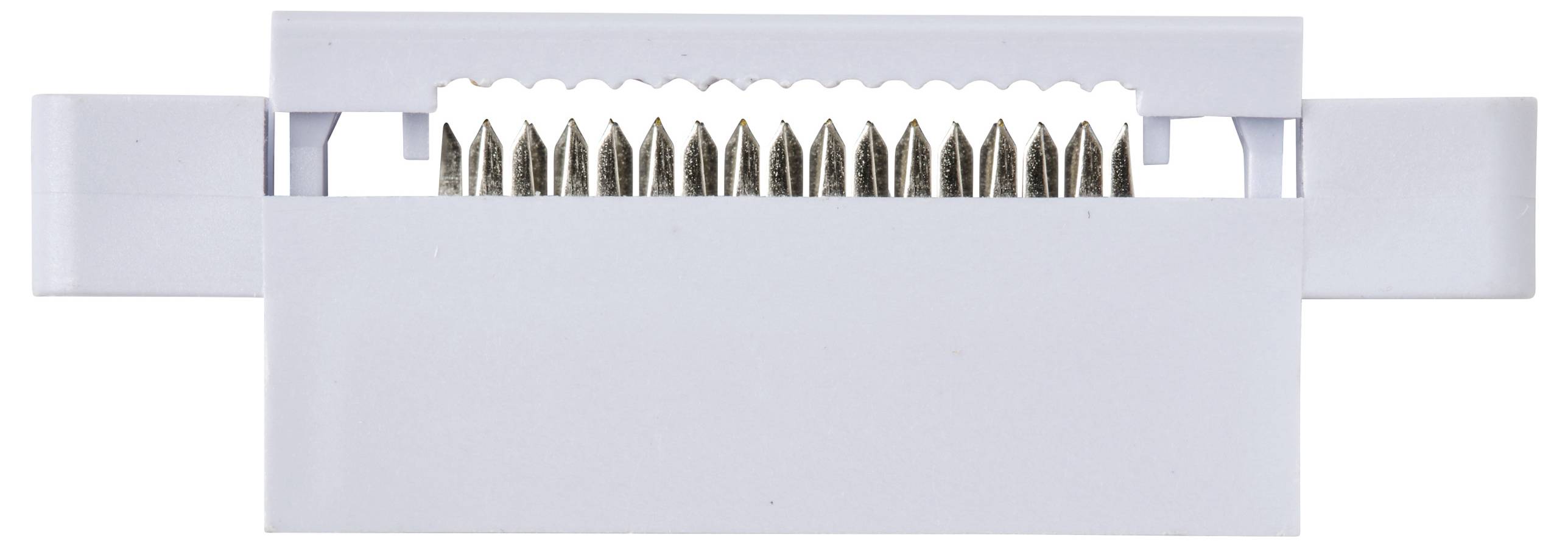 TRU COMPONENTS TC-13537808 Złącze męskie z kołnierzem montażowym Wymiary siatki: 2.54 mm Ilość pinów: 16 Ilość rzędów: 2-3