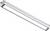 Lampa przemysłowa o prostokątnym kształcie, wykonana z metalu, przedstawiona pod kątem.