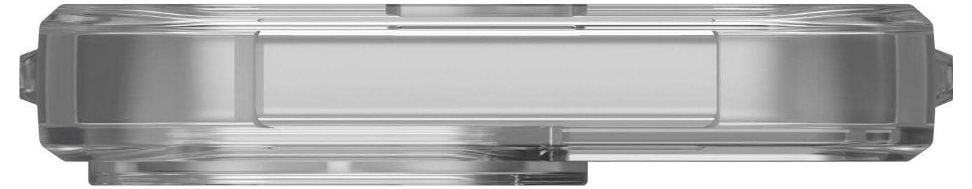 Przezroczyste pudełko z tworzywa sztucznego w kształcie prostokąta, widziane z góry.