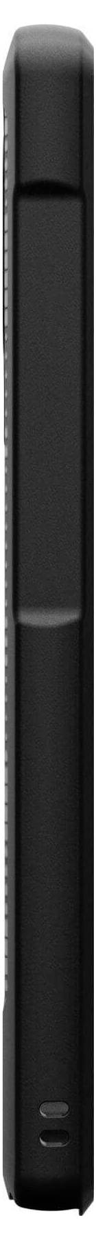 Czarny elektryczny golarka, ustawiona pionowo, o ergonomicznym kształcie.