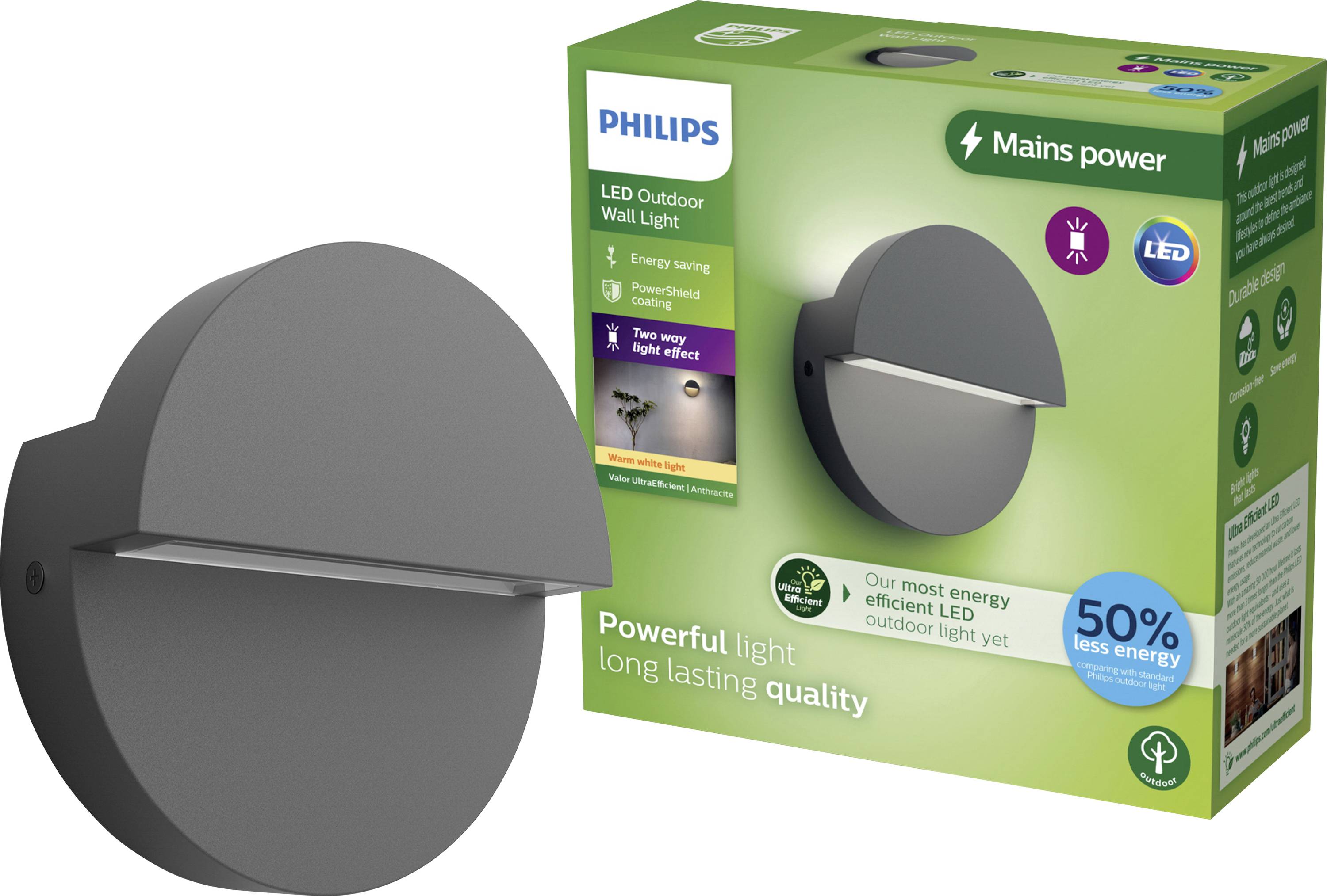 Zewnętrzna lampa ścienna Philips LED Valor 929004140601 8.6 W 400.00 lm IP44