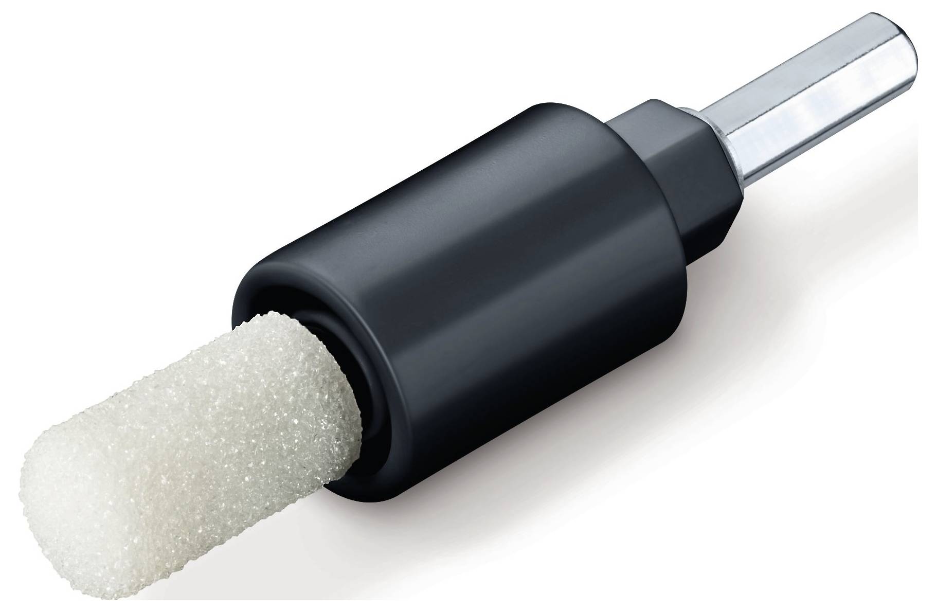 Narzędzie szlifierskie z cylindrycznym kamieniem szlifierskim i sześciokątnym uchwytem, odpowiednie do precyzyjnej obróbki materiałów.