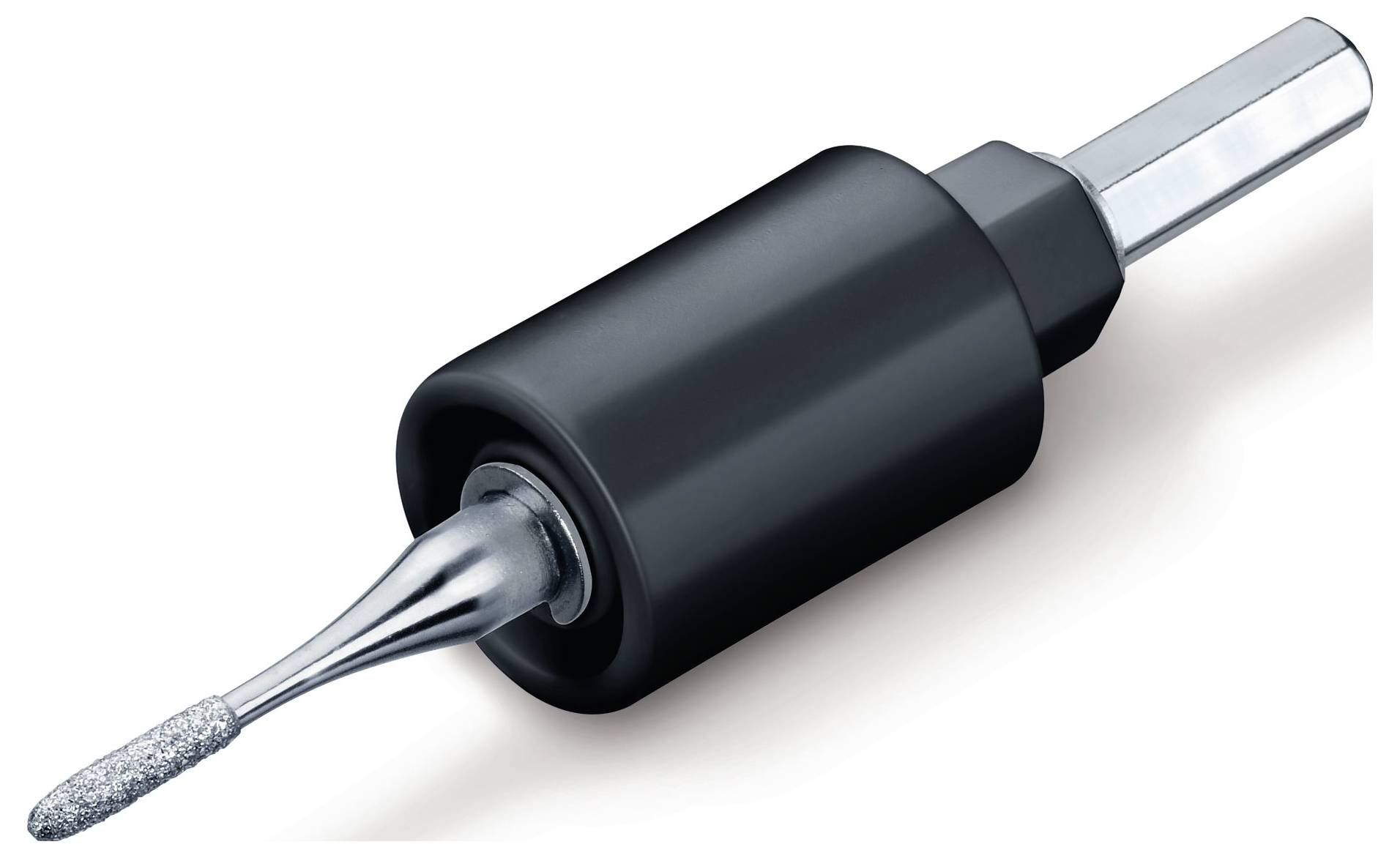 Obrotowa głowica szlifierska o długiej, wąskiej końcówce i czarnej obudowie, odpowiednia do precyzyjnych prac szlifierskich.