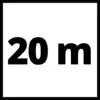 Znak '20 m', wskazujący odległość lub granicę.