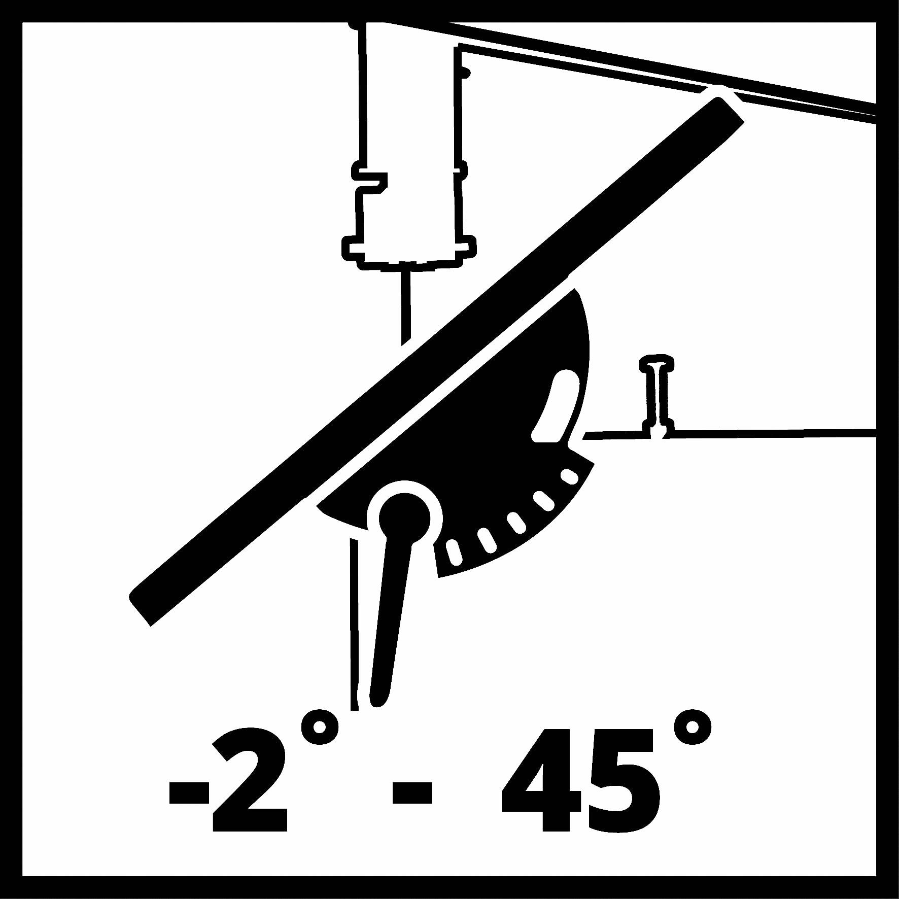'Skew-O-Matik': Symbol oznacza narzędzie maszynowe, które można pochylić pod kątem od -2° do 45°.