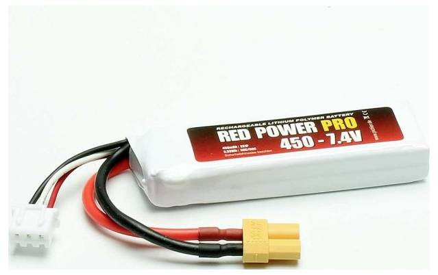 Акумуляторний блок (LiPo) 7,4 В 400 мАг Червоний м'який футляр Power XT30