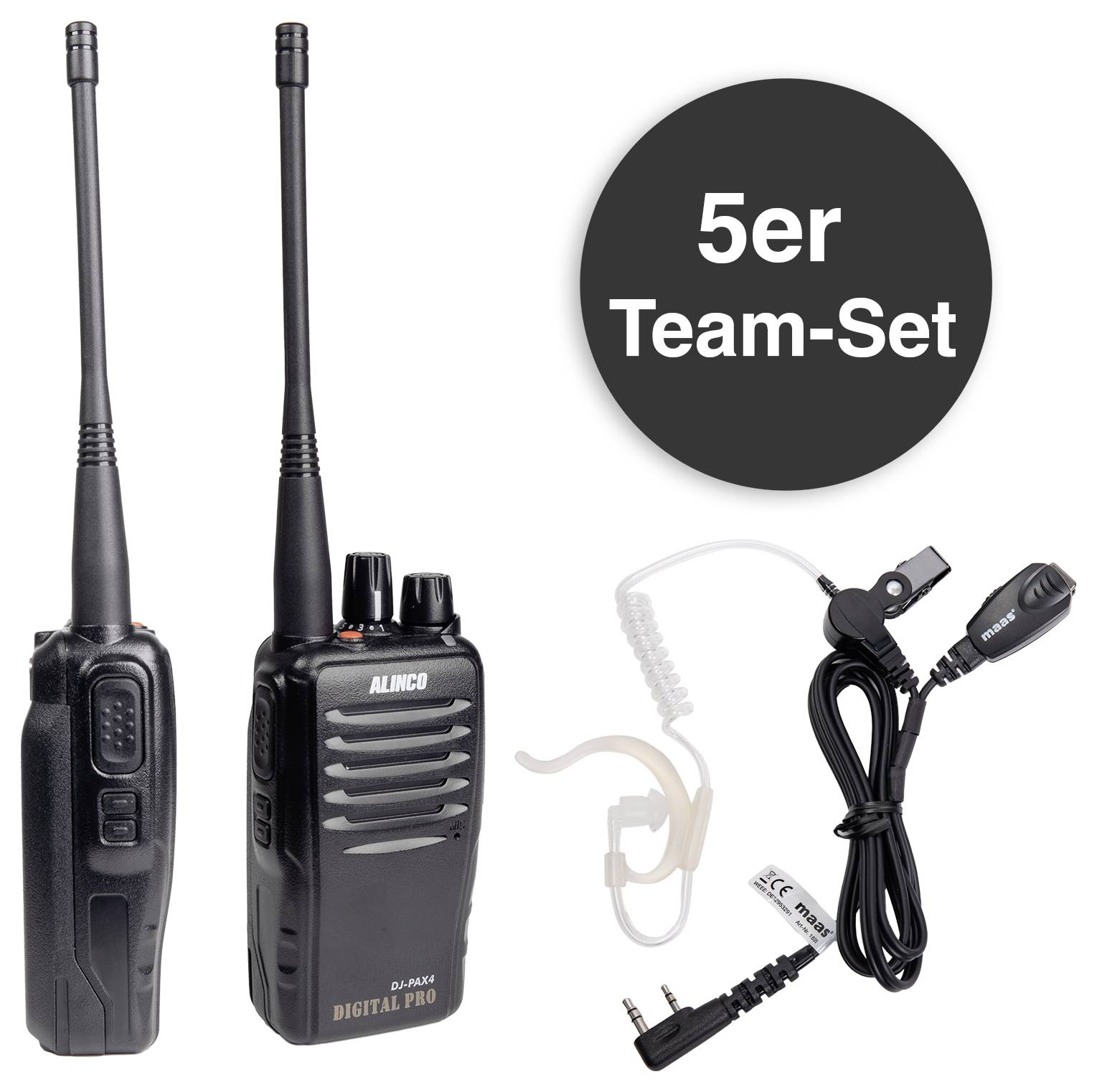 Комплект радіостанцій Alinco Team-Set DJ-PAX-4 + KEP-24-VK 150097 PMR, 5 предметів
