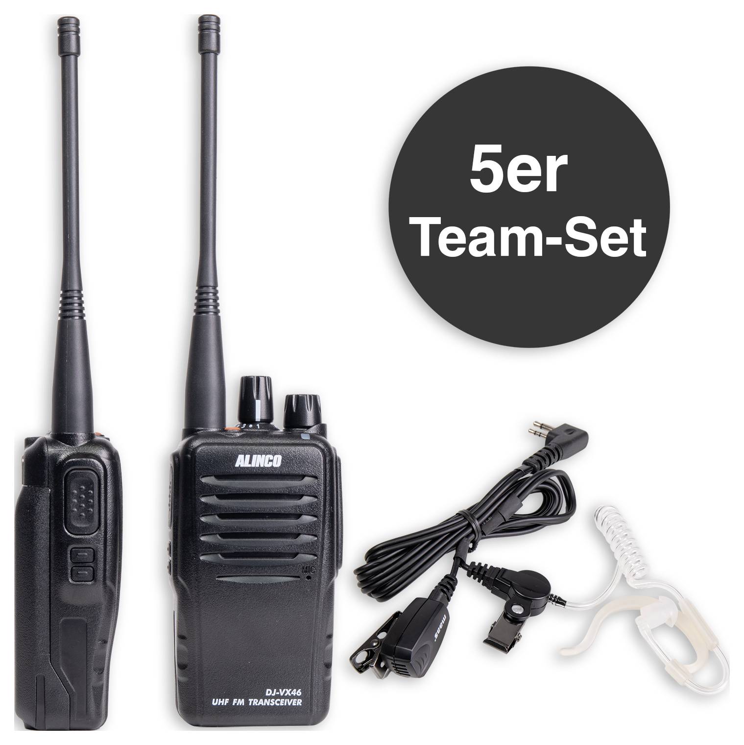 Комплект радіостанцій Alinco Team-Set DJ-VX-46 + KEP-24-AL 150101 PMR, 5 предметів