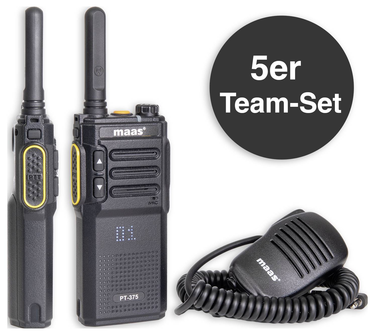MAAS Elektronik Team-Set PT-375 KEP-360-K 150112 PMR Radio Set 5 шт.