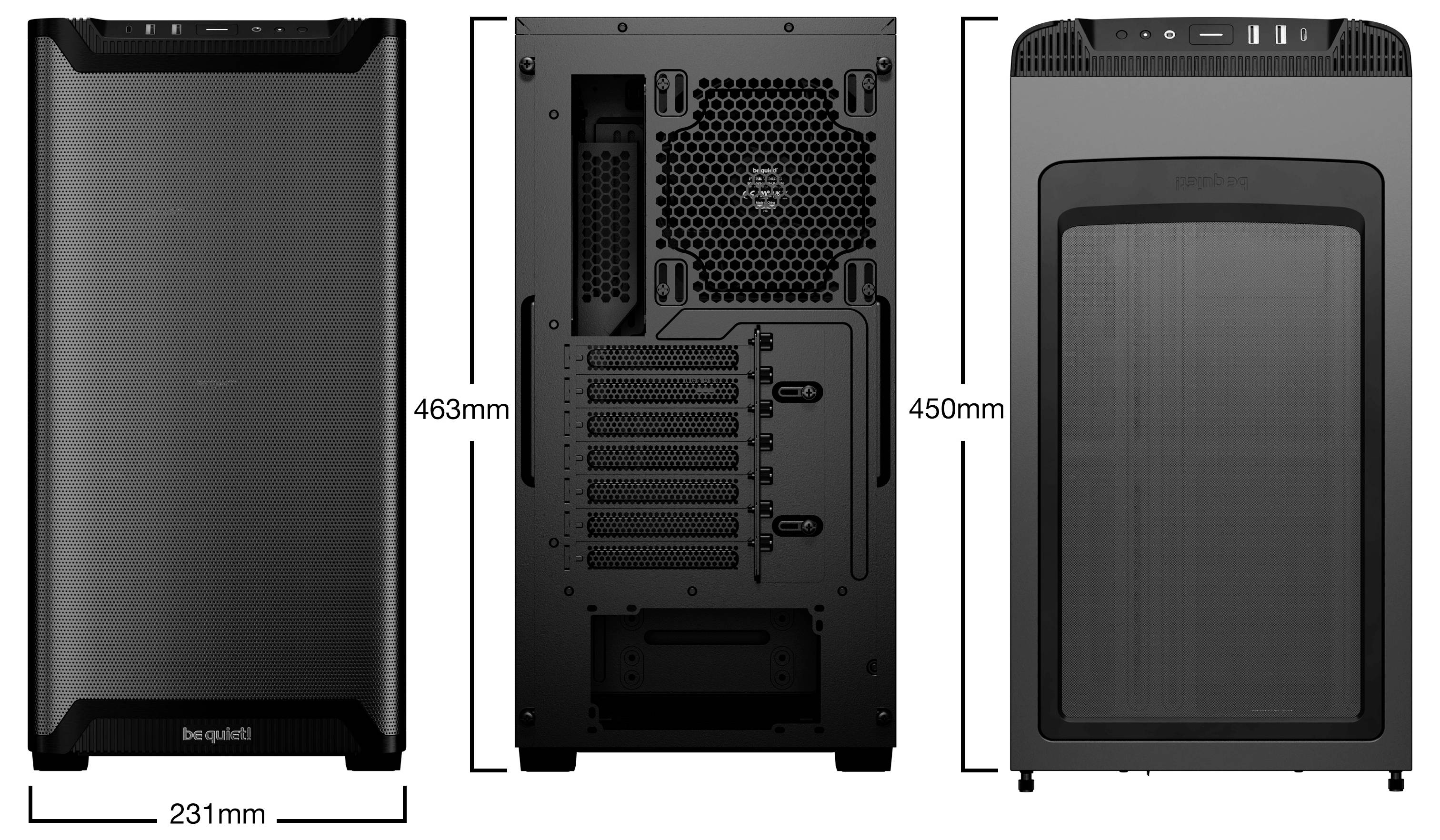 Комп'ютерний корпус BeQuiet PURE BASE 501 Airflow Window Black Midi Tower, чорний