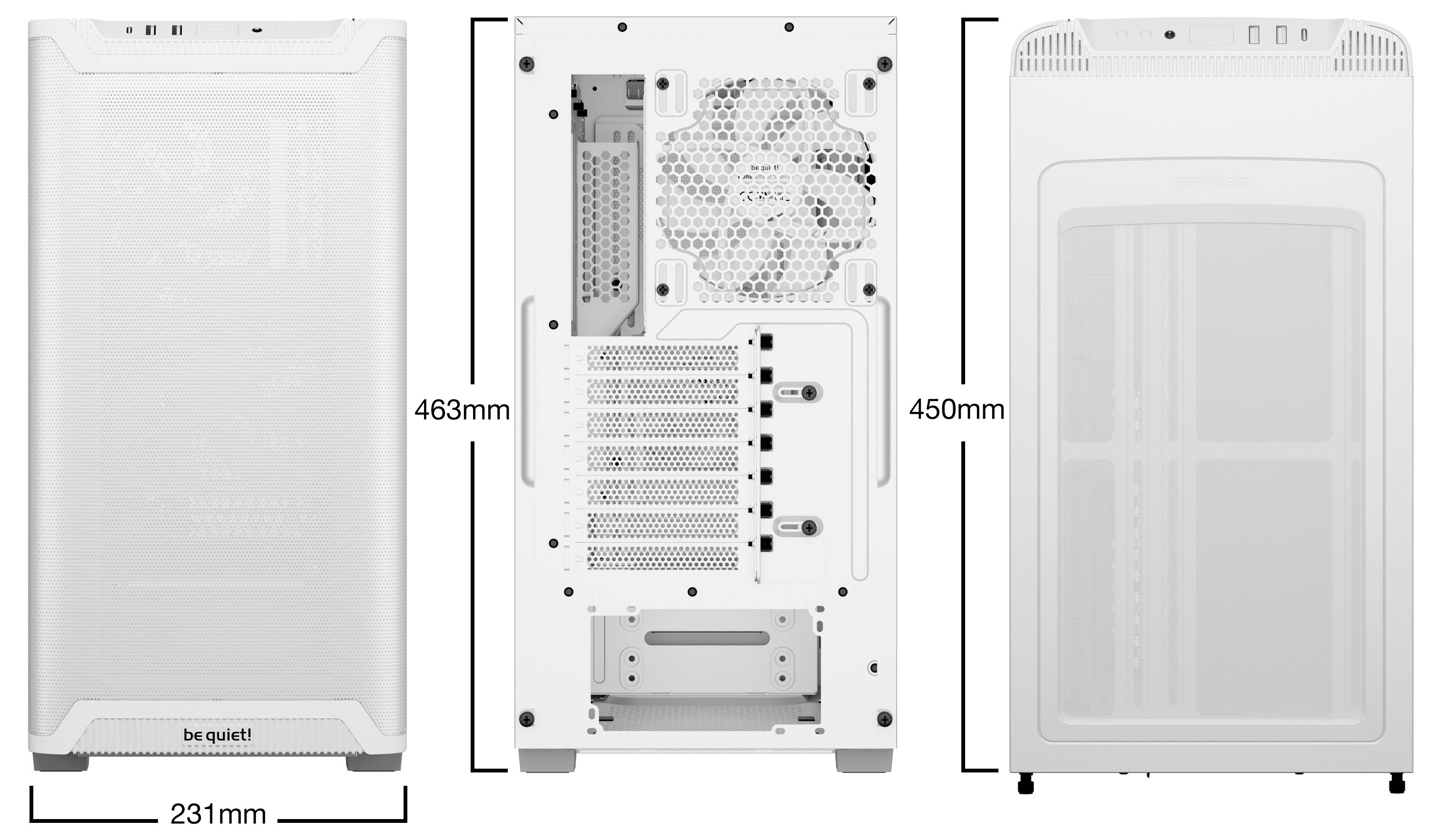 Комп'ютерний корпус BeQuiet PURE BASE 501 Airflow Window White Midi Tower білий