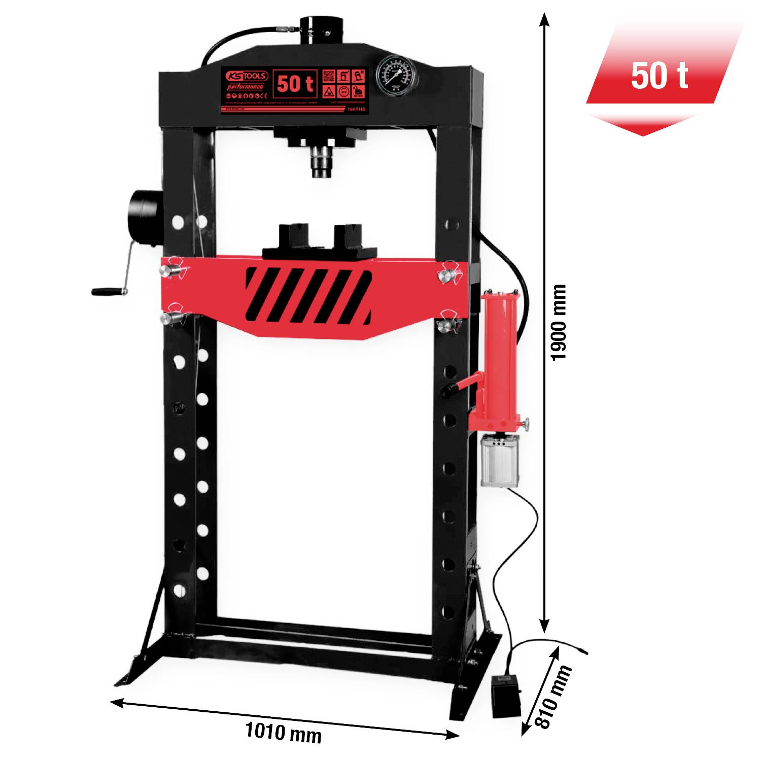 Гідравлічний прес KS Tools продуктивність Hydraulik-Werkstattpresse, 5